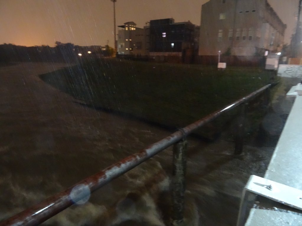 White Oak Bayou in the Heights at about 10 p.m. (Jeff Lindner/HCFCD)