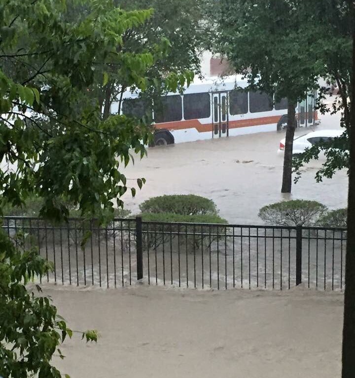 Flooding at the University of Texas on Friday. (Collin Meyers, KEYE-TV)
