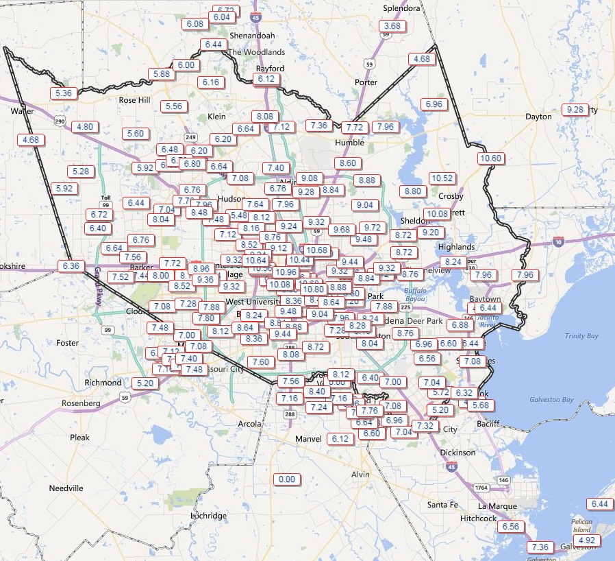 Two-day rain accumulations for Houston. (HCOEM)