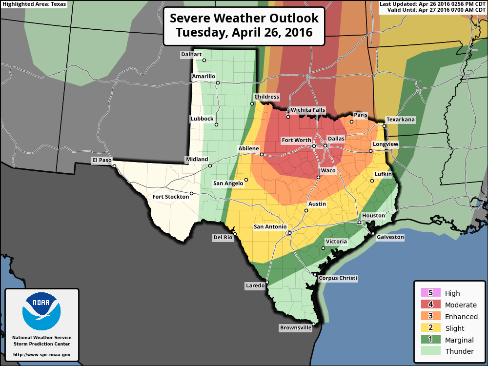 Update on potential for storms in Houston Tuesday night and Wednesday