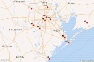 Max wind gusts on May 9 2016