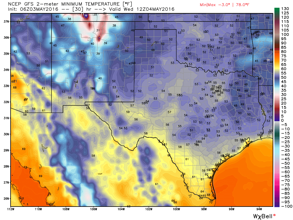 Wednesday morning in Texas: Oh my. (Weather Bell)