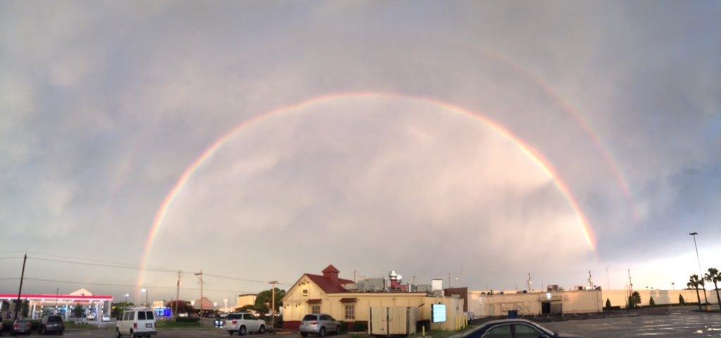 View of the rainbow from Bay Area Blvd. in Clear Lake. (Erin Eldridge)
