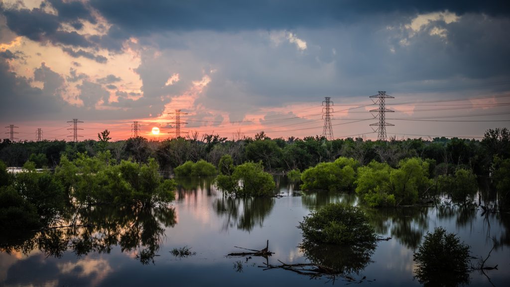 A view of the flooded Addicks Reservoir. (John Chandler/Flickr)