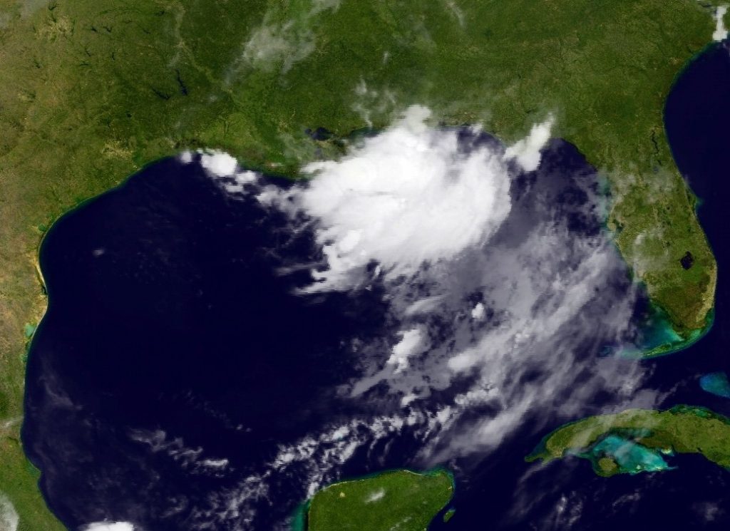 A broad low will be a rainmaker for the northern Gulf of Mexico this week. (NOAA)