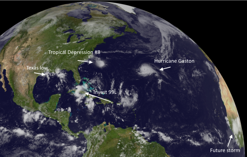 GOES-East image as of 2:47pm CT Sunday. (NOAA)