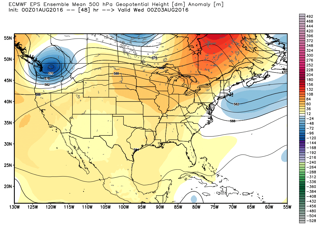 Texas will lie under a ridge of high pressure this week, which will heat us up. (Weather Bell)