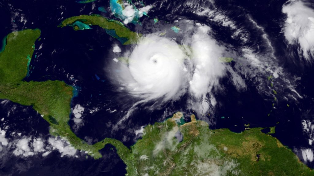 Matthew is a very large and powerful hurricane this morning. (NOAA)