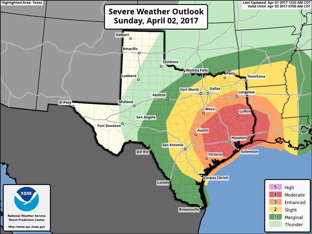 Severe weather is likely on Sunday in or near Houston - Space City Weather