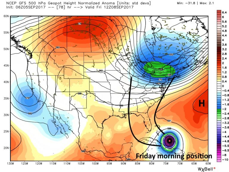Cold front coming, and Hurricane Irma reaches Cat. 5 status Space