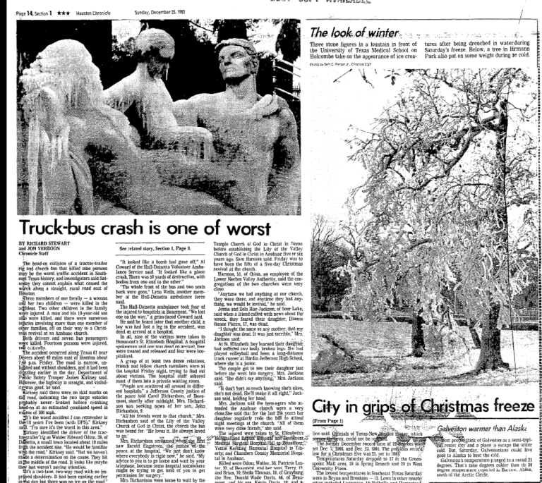 Looking back at some previous historic Houston cold snaps Space City