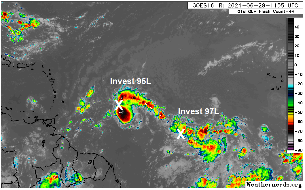 Eye On The Tropics Atlantic Continues Buzzing With Low End Activity   062921 Satellite View 