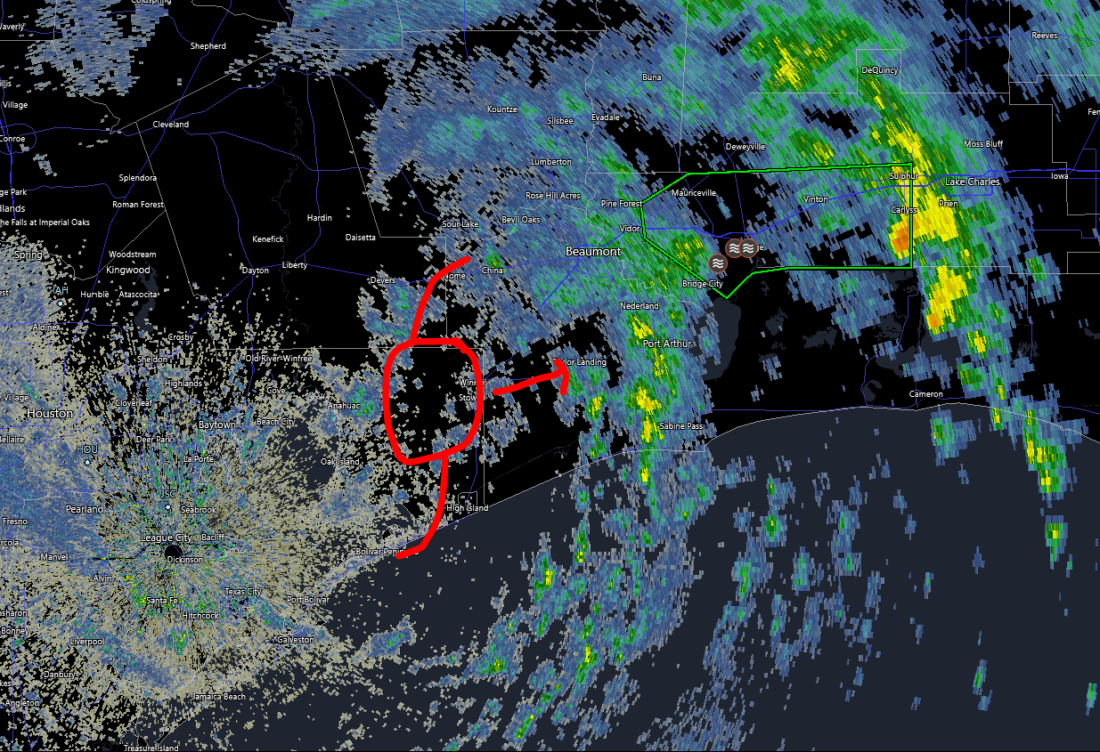 Nicholas exiting the Houston area, and we now get a few days of calm