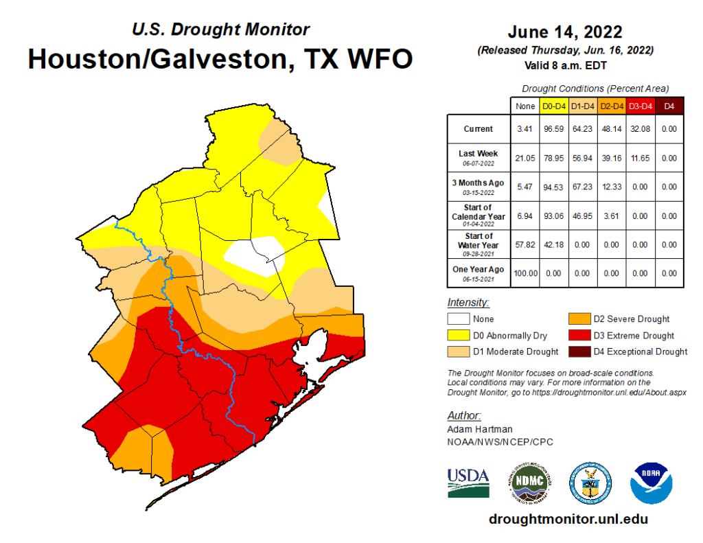 Kekeringan meluas di sekitar Houston, karena kesempatan hujan terbaik kami selama beberapa hari tiba hari ini – Cuaca Kota Luar Angkasa