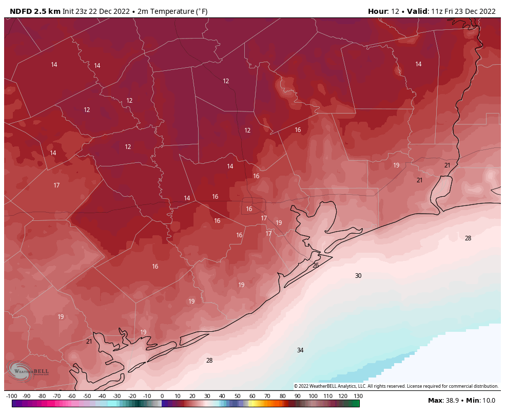 Udara Arktik sekarang bergerak ke area Houston, diperkirakan suhu sangat rendah malam ini – Cuaca Kota Luar Angkasa