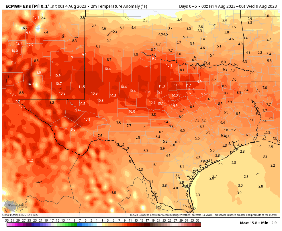 Momentum Grows for Heat to Relax (Slightly) in Texas, but There’s Still At Least 10 Days to Go – Space City Weather
