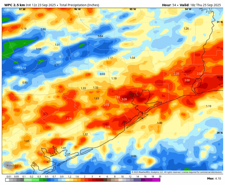 Modest Weather Chance of storms and heavy rainfall on Wednesday ahead of a modest cool ...