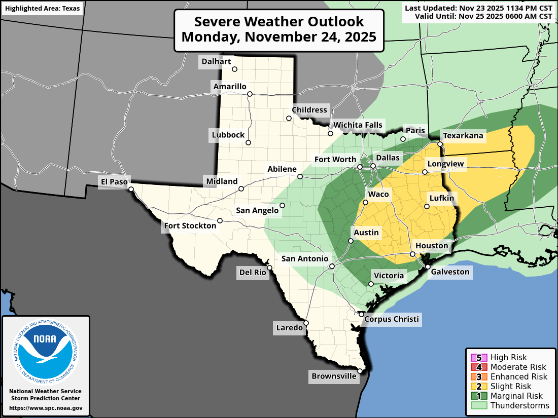 Thunderstorms possible this evening ahead of a Thanksgiving that will ...